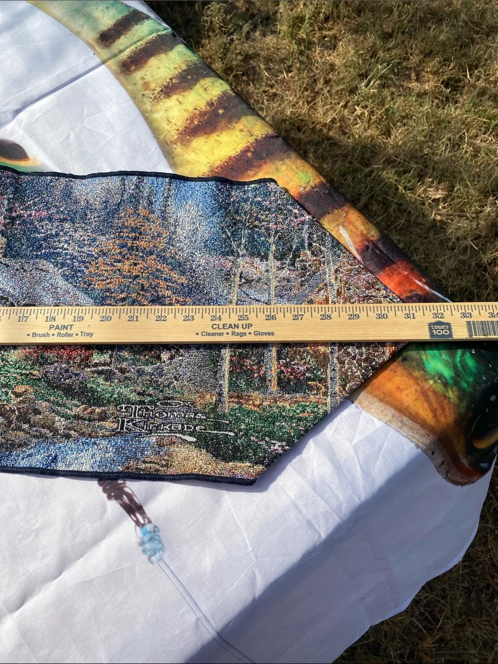 Vintage Thomas Kinkade Everett's Cottage Tapestry Table Runner 68